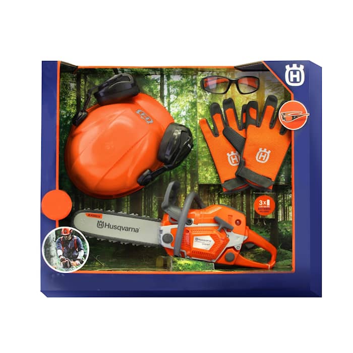 Spielzeug Kettensäge 550XP & Schnittschutzkit