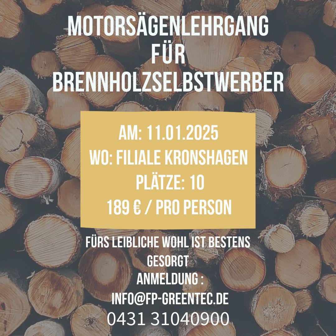 Motorsägenlehrgang für Brennholzselbsterwerber